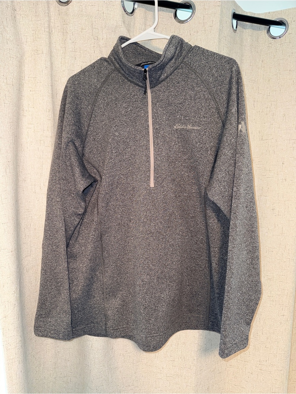 Eddie Bauer Gray Heather Quarter-Zip Hoodie